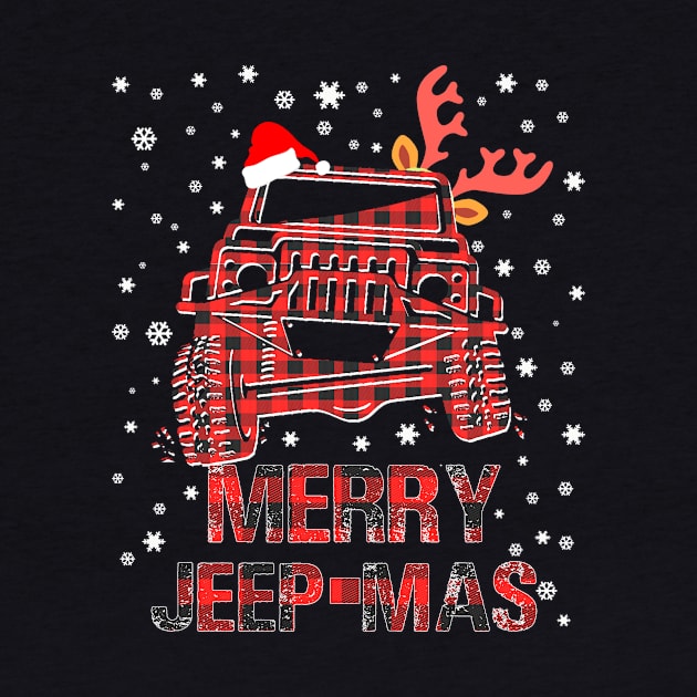 Merry Jeepmas Buffalo Plaid Christmas Jeep TShirt Gift by mazurprop